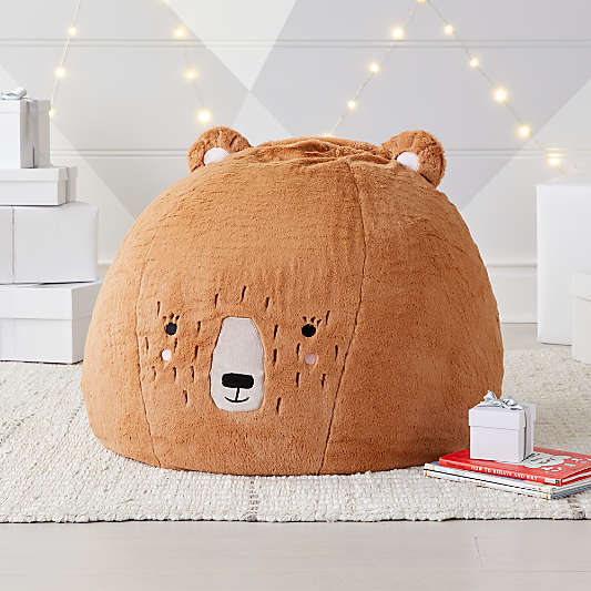 Small Furry Bear Bean Bag Chair