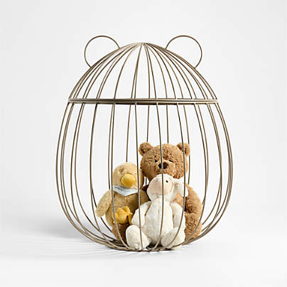 Metal Bear Shaped Stuffed Animal Storage Bin