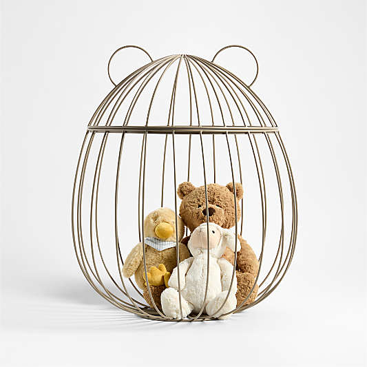 Metal Bear Shaped Stuffed Animal Storage Bin