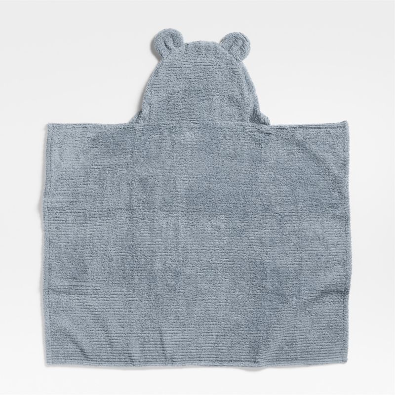 Bear Smoke Blue Organic Cotton Hooded Baby Towel