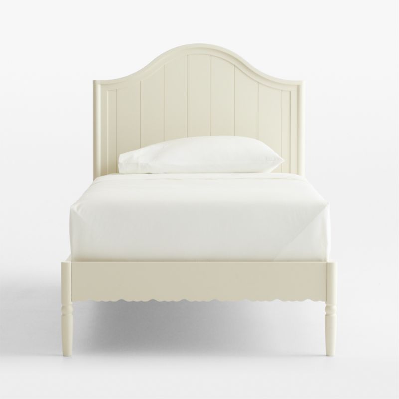 Beatrix Linen Wood Kids Twin Bed - image 2 of 9