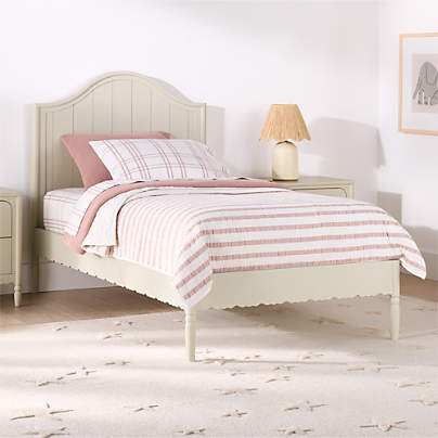 Beatrix Linen Wood Kids Twin Bed