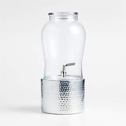 Beau 1.75-Gallon Glass Drink Dispenser with Bash Stand Set