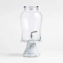 Beau Drink Dispenser with French Kitchen White Marble Stand | Crate & Barrel