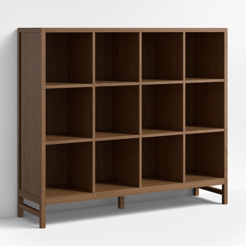 Beau Medium Brown Oak Wood 12-Cube Kids Bookcase - image 1 of 4