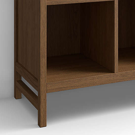 Beau 52" Barley Brown Wood 12-Cube Kids Bookcase