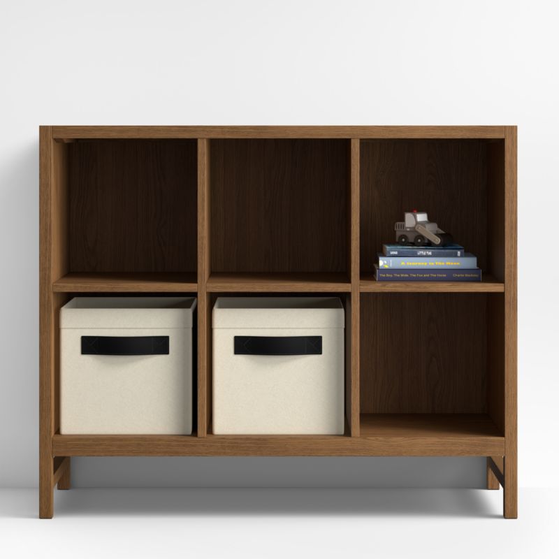 Beau Medium Brown Oak Wood 6-Cube Kids Bookcase - image 0 of 5