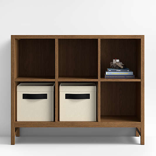 Beau Barley Brown Wood 6-Cube Kids Bookcase