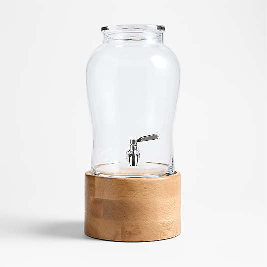Beau 1.75-Gallon Drink Dispenser with Oak Madeira Stand Set