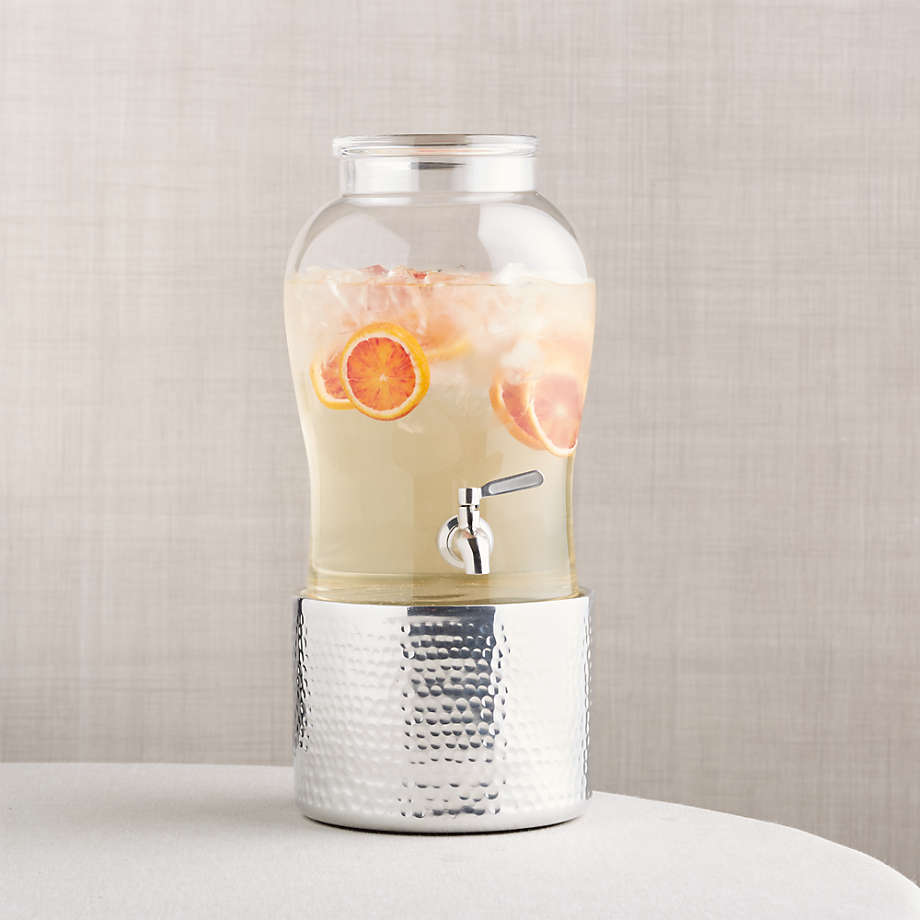 Beau 1.75-Gallon Glass Drink Dispenser with Bash Stand + Reviews | Crate & Barrel