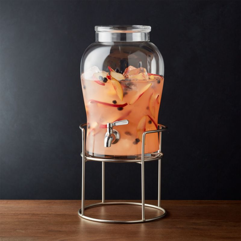 Cold Drink Dispenser Silver Stand