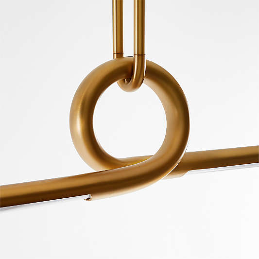 Beau Loop Brass Linear Pendant Light