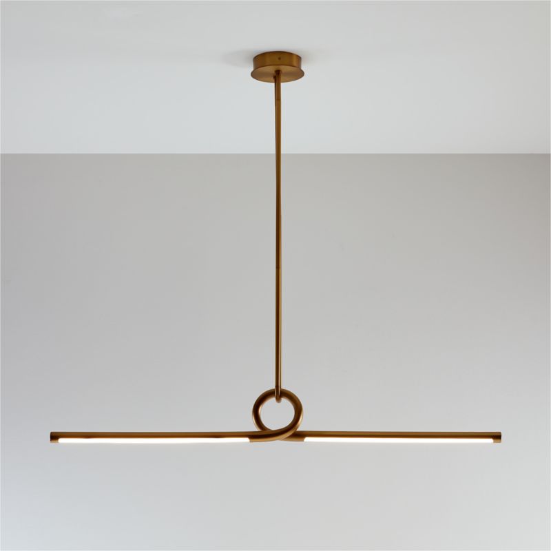 Beau Loop Brass Linear Pendant Light