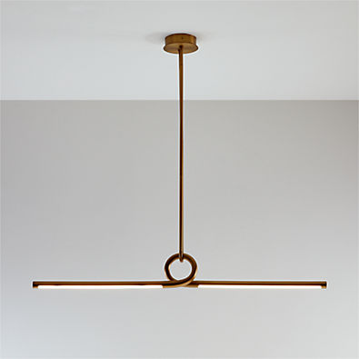 View Beau Loop Brass Linear Pendant Light 44.6" details