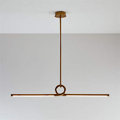 Beau Loop Brass Linear Pendant Light