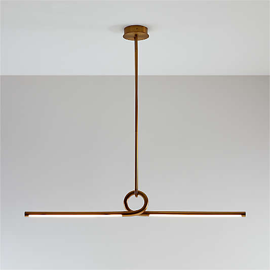 Beau Loop Brass Linear Pendant Light