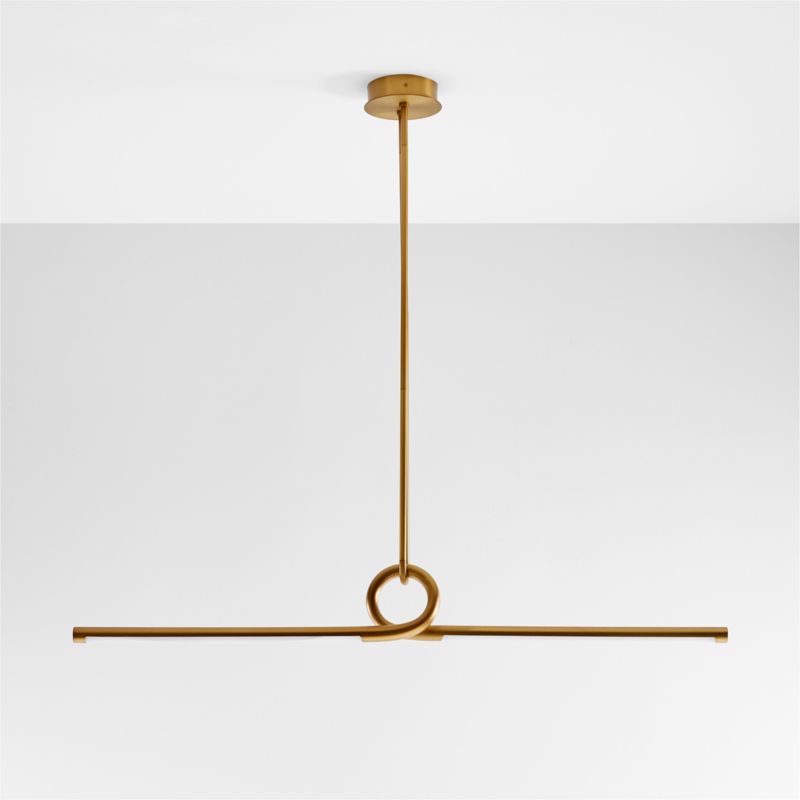 Beau Loop Brass Linear Pendant Light