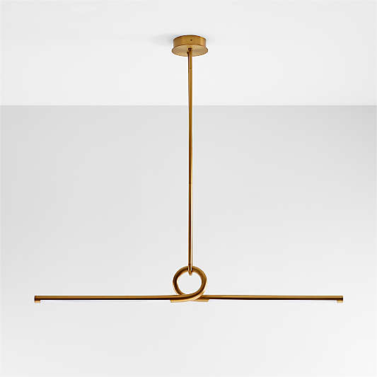 Beau Loop Brass Linear Pendant Light