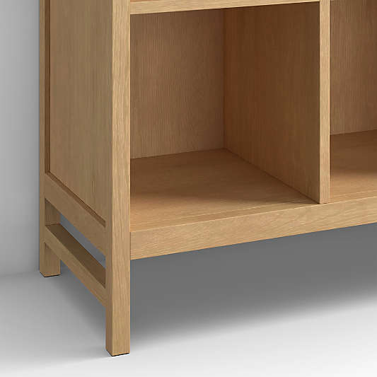 Beau 40" Natural Oak Wood 6-Cube Kids Bookcase