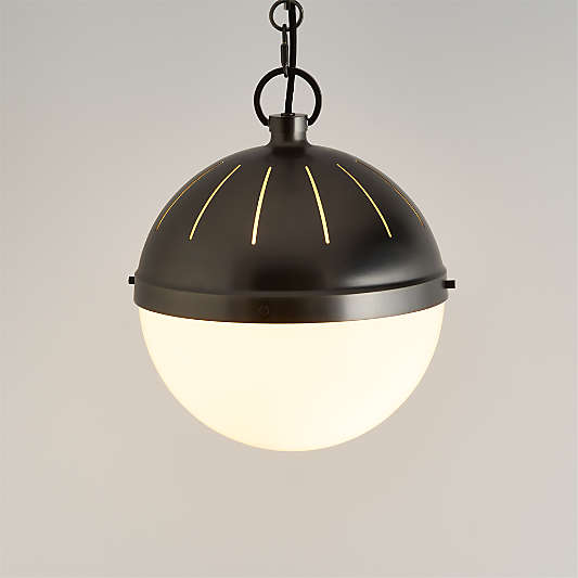 Beaumont Dark Pewter and Glass Pendant Light