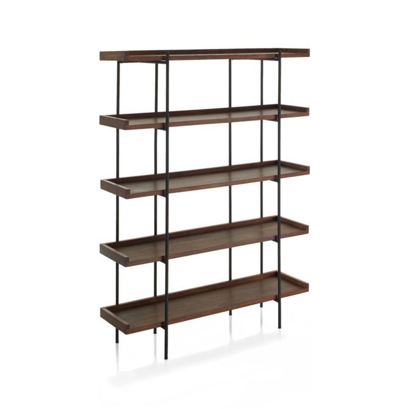 Beckett Dark Brown Wood 5-High Storage Bookshelf Sable - image 9 of 17