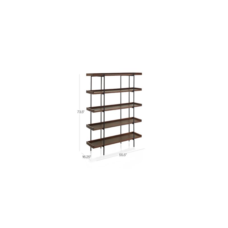 View Beckett Dark Brown Wood 5-High Storage Bookshelf Sable - image 2 of 17