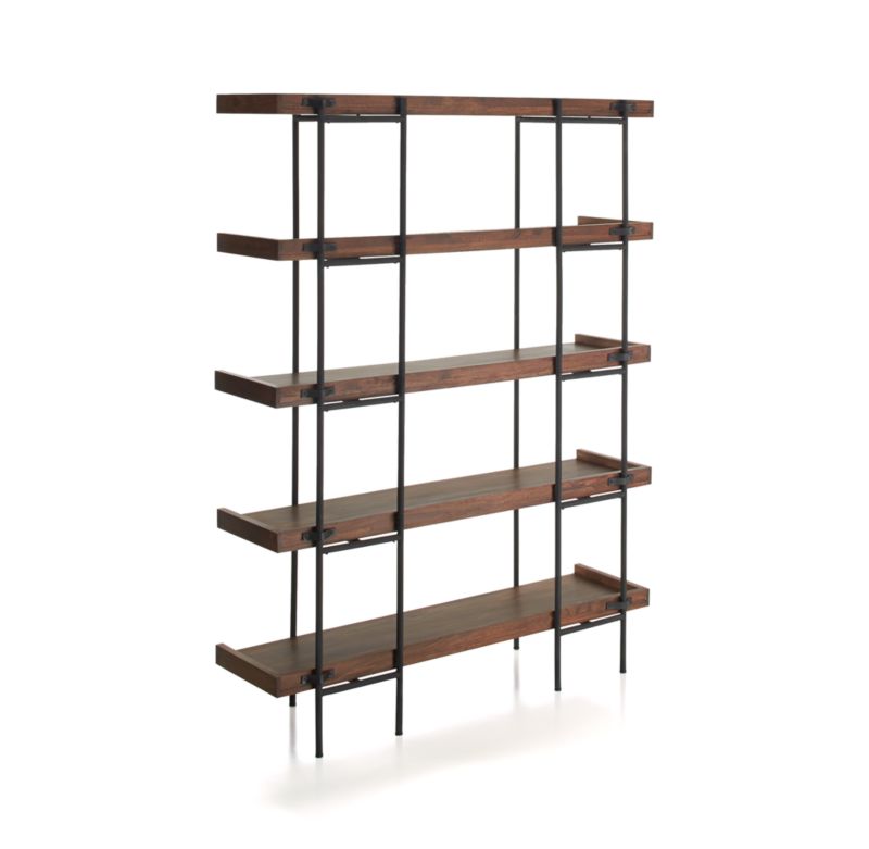 Beckett Dark Brown Wood 5-High Storage Bookshelf Sable - image 11 of 17