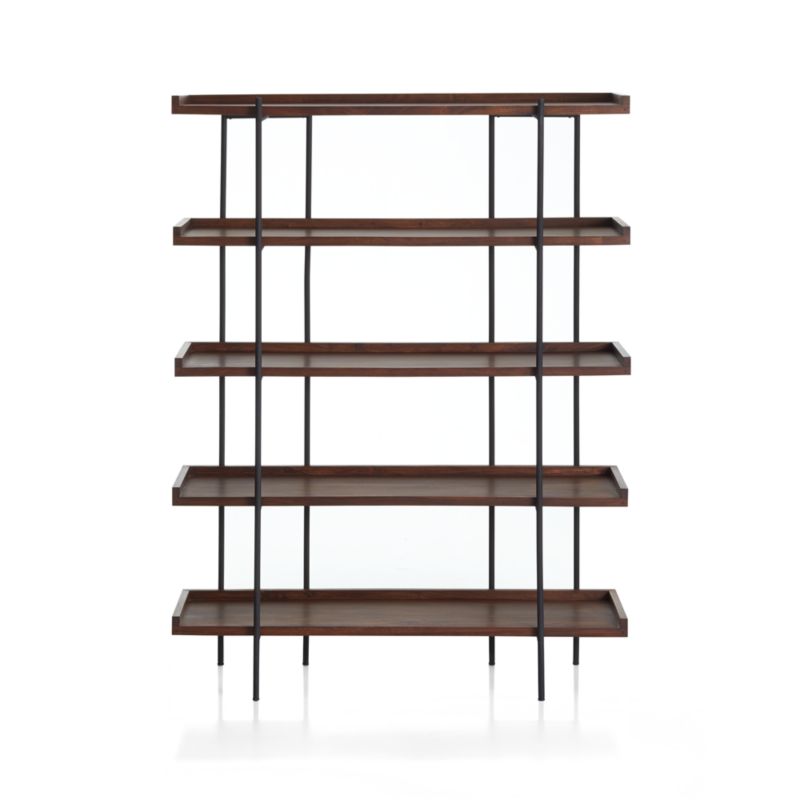 Beckett Dark Brown Wood 5-High Storage Bookshelf Sable - image 10 of 17