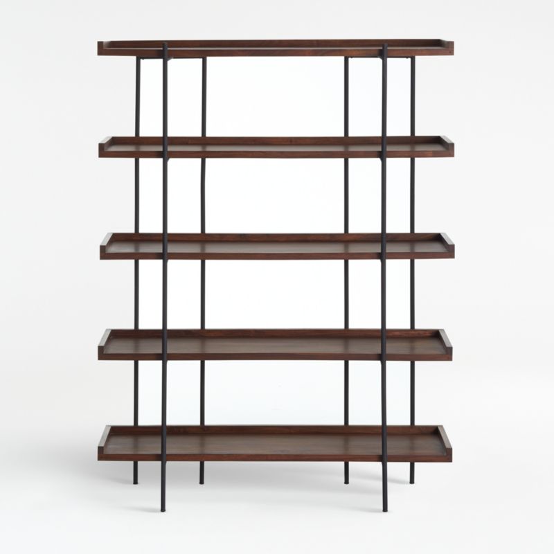 Beckett Dark Brown Wood 5-High Storage Bookshelf Sable + Reviews | Crate &  Barrel