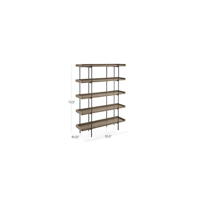 View Beckett Grey Wash 5-High Bookshelf - image 2 of 9