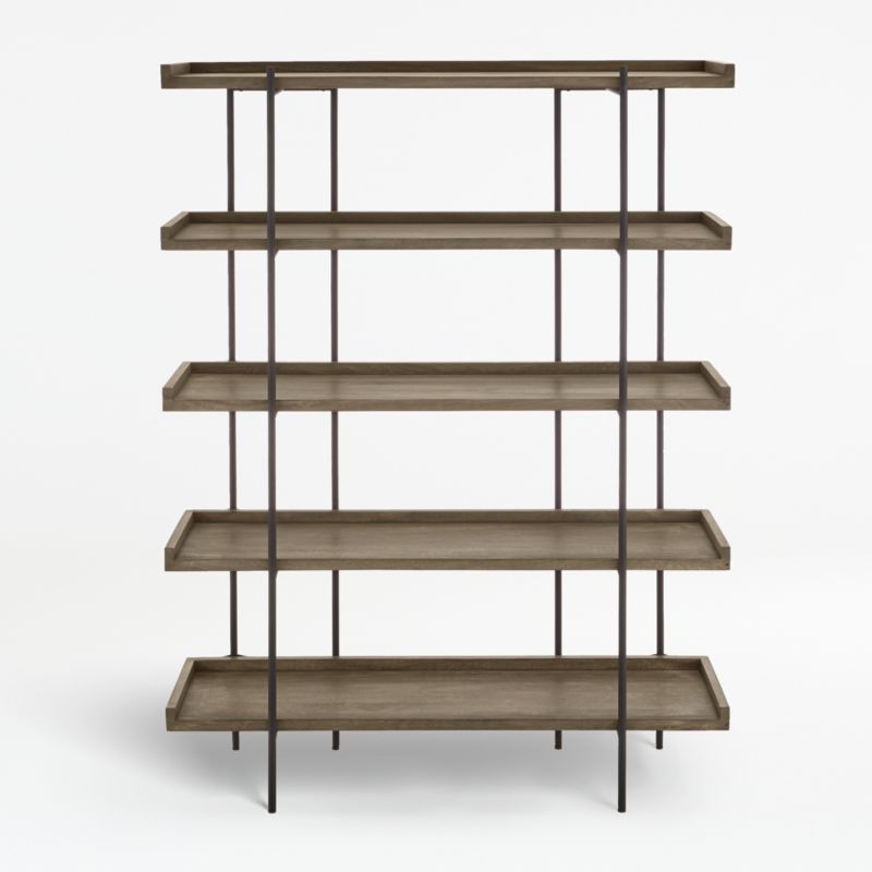 Beckett Grey Wash 5-High Bookshelf - image 0 of 8