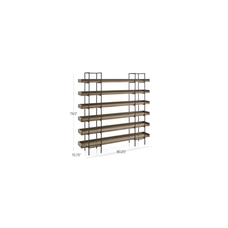 View Beckett Grey Wash 6-High Bookshelf - image 2 of 7