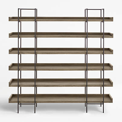 Beckett Grey Wash 6-High Bookshelf