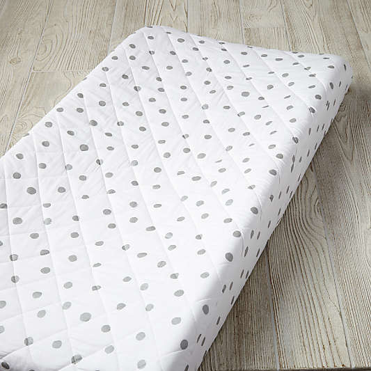 Silver Polka Dot Changing Pad Cover