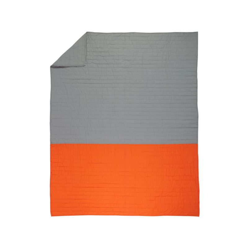 Little Prints Orange Kids Twin Quilt