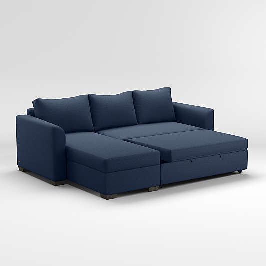 Bedford 2-Piece Queen Sleeper Sectional Sofa with Storage Chaise Lounge