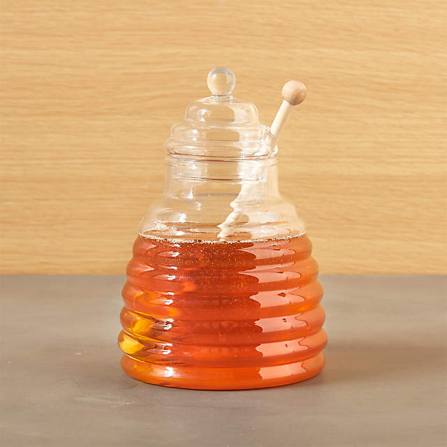 Perfect for Storing and Dispensing Honey on Your Favorite Foods or Drinks SH485 Acrylic Beehive Honey Jar and Classic Dipper Home-X 