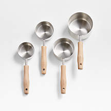 Beechwood and Stainless Steel Dry Measuring Cups + Reviews | Crate & Barrel