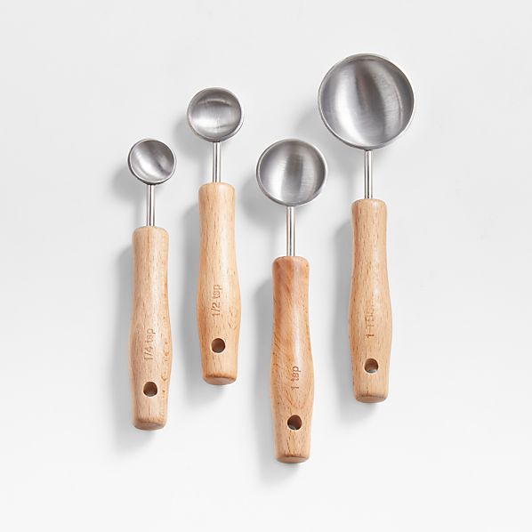 Home & Living Cookware Crate and Barrel Stainless Steel Measuring Spoons Set