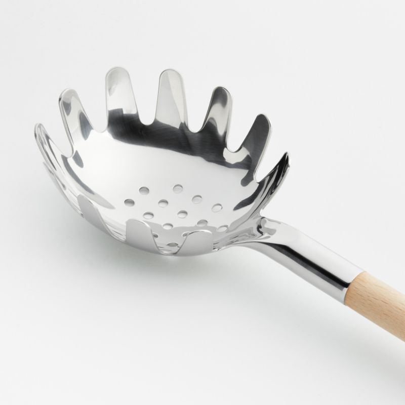 Crate & Barrel Beechwood and Stainless Steel Pasta Spoon - image 2 of 5