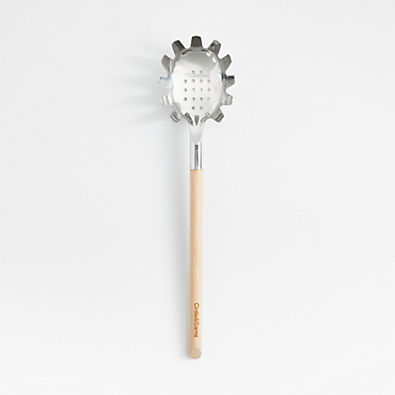 View Crate & Barrel Beechwood and Stainless Steel Pasta Spoon details