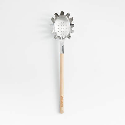 Crate & Barrel Beechwood and Stainless Steel Pasta Spoon