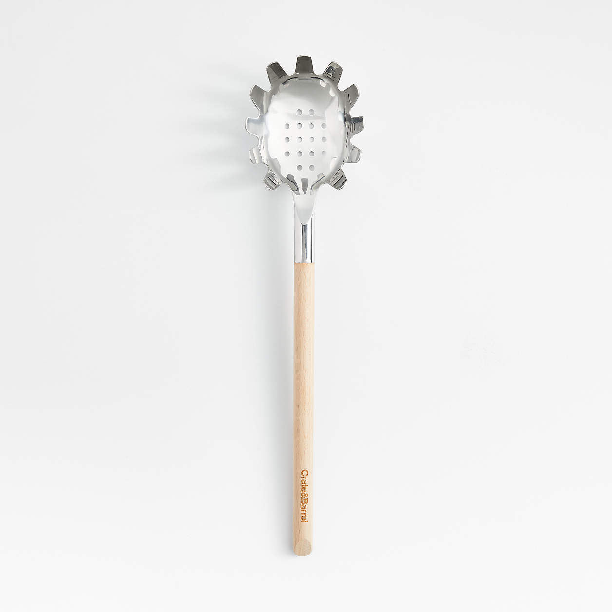 Crate & Barrel Beechwood and Stainless Steel Pasta Spoon + Reviews