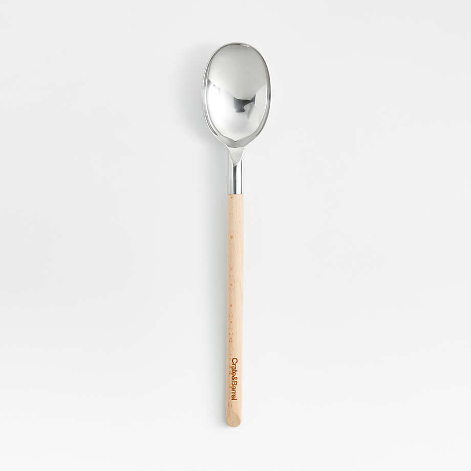 Beechwood and Stainless Steel Spoon + Reviews | Crate & Barrel