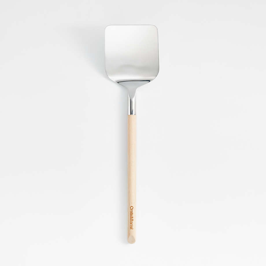 Beechwood and Stainless Steel Solid Turner + Reviews | Crate & Barrel