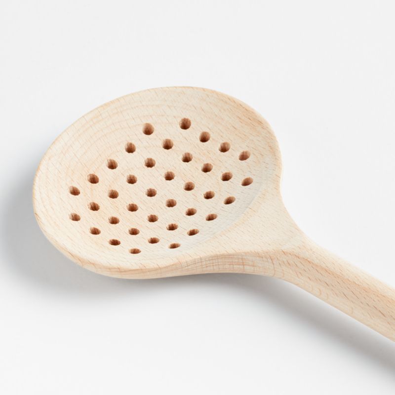 Crate & Barrel Beechwood Slotted Spoon - image 2 of 5