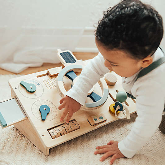 Wonder & Wise by Asweets Wooden Beep Beep Toddler Busy Board