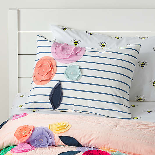 Bee's Knees Floral Applique Kids Pillow Sham