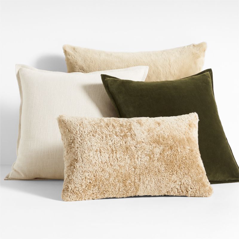 Cognac Brown Throw Pillow Arrangement | Crate & Barrel