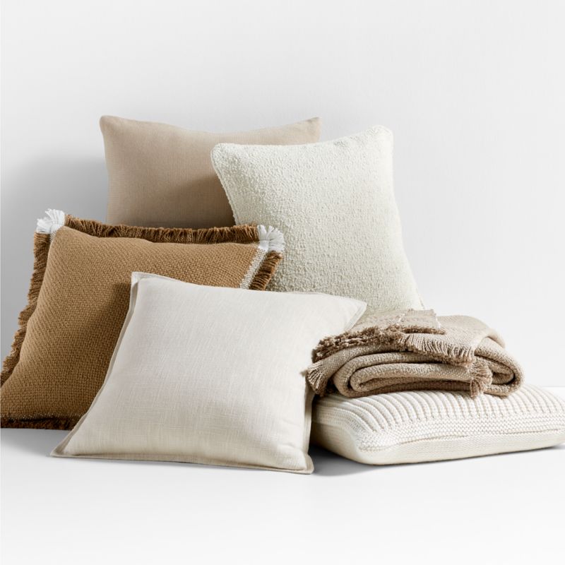 Cognac Brown Throw Pillow Arrangement | Crate & Barrel